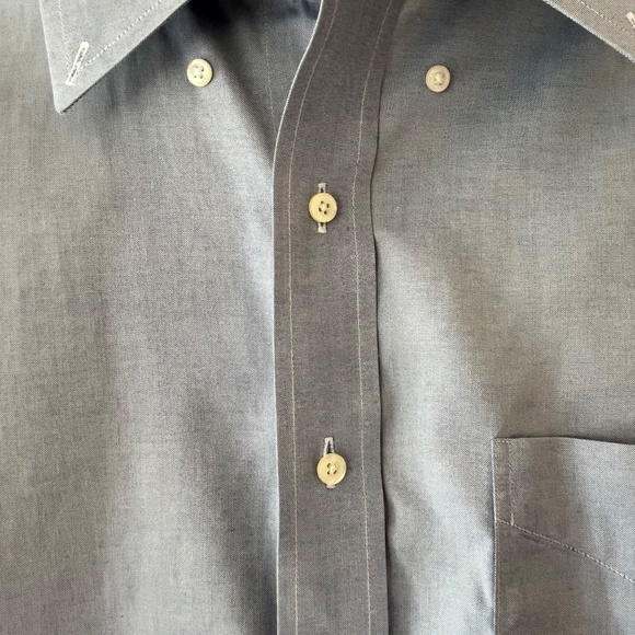 BROOKS BROTHERS Sz 17.5 / 33 Non Iron Friday Shirt Poplin Cotton Light Blue - Picture 3 of 7